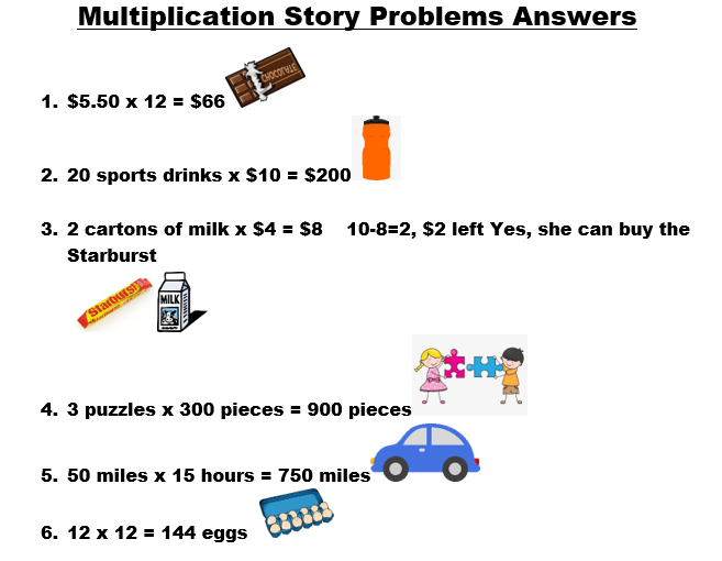 Multiplication Story Problems With Answers Kids Choice Inc 